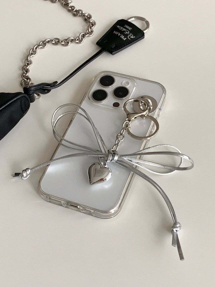 Silver Ribbon Keyring