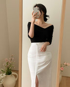Isla Unbalanced Ribbed Knit