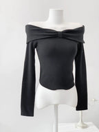 Ribbon Off-Shoulder Knit