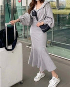 Miranda Hoodie Zip Up & Mermaid Skirt Set