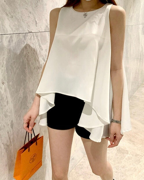 Flared Sleeveless Blouse