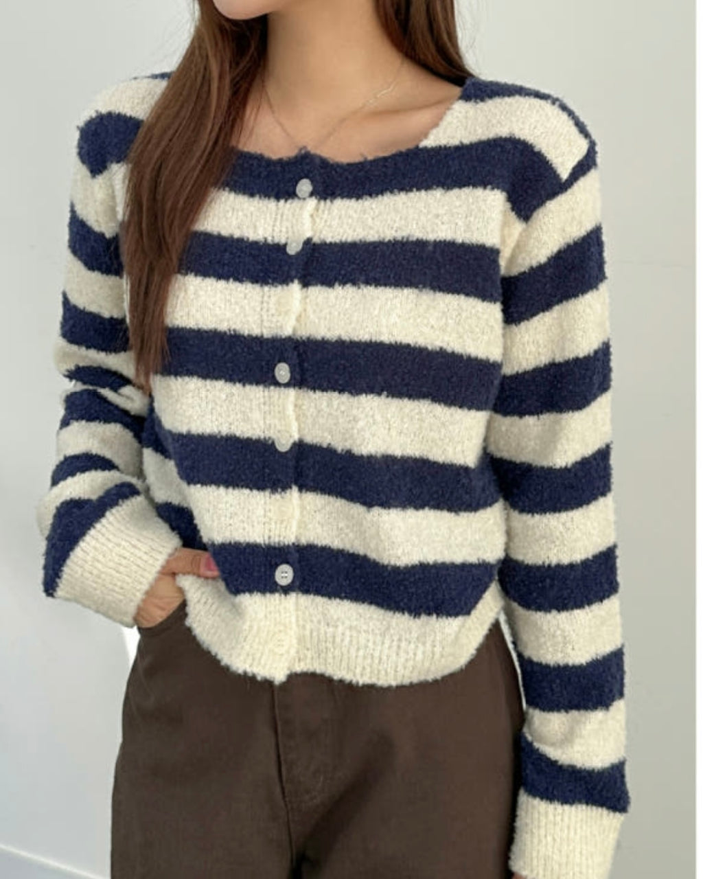 Boucle Striped Cardigan
