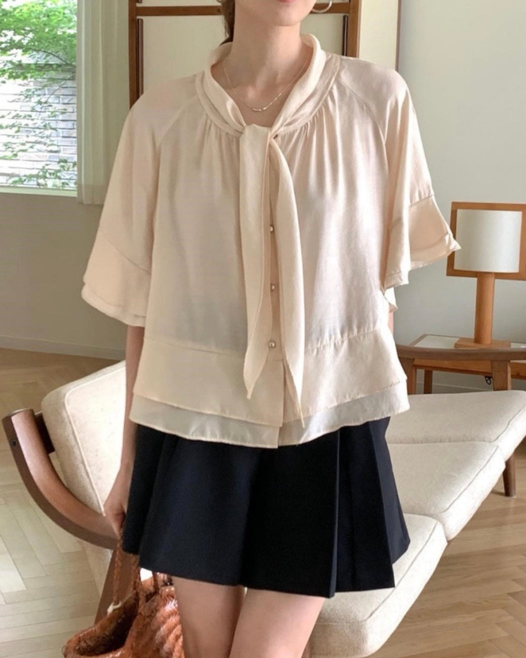 Pure Tie Blouse