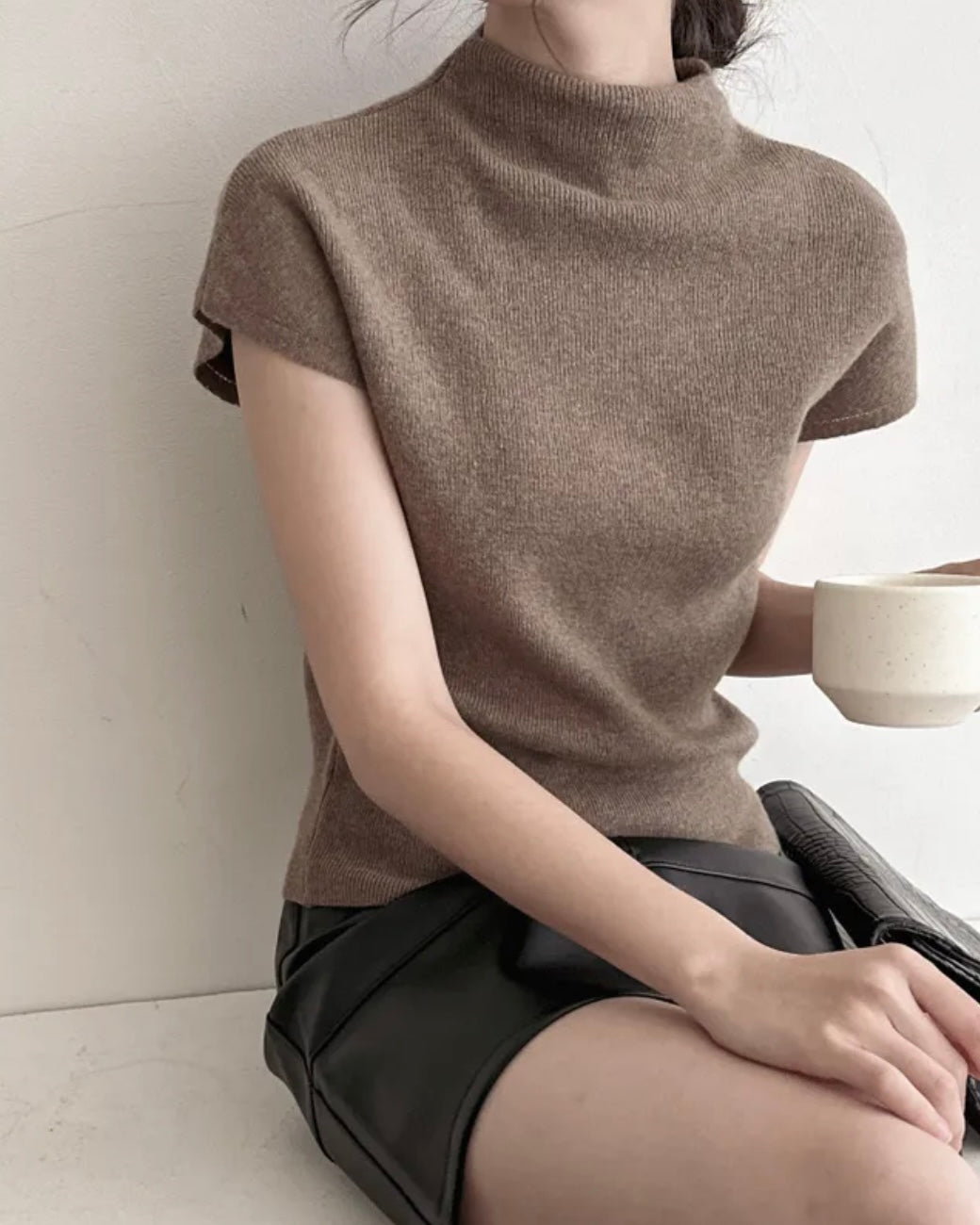 Cashmere Wool Half-Neck Knit