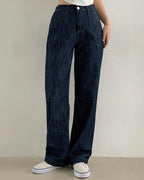 [S,M,L] Lightweight Banding Denim (Dark-Wash)