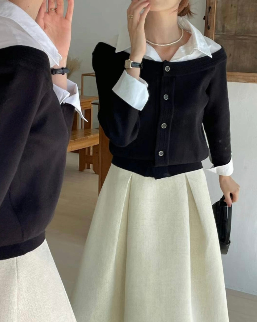 Layered Knit Blouse