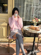 100% Wool Pink Cardigan