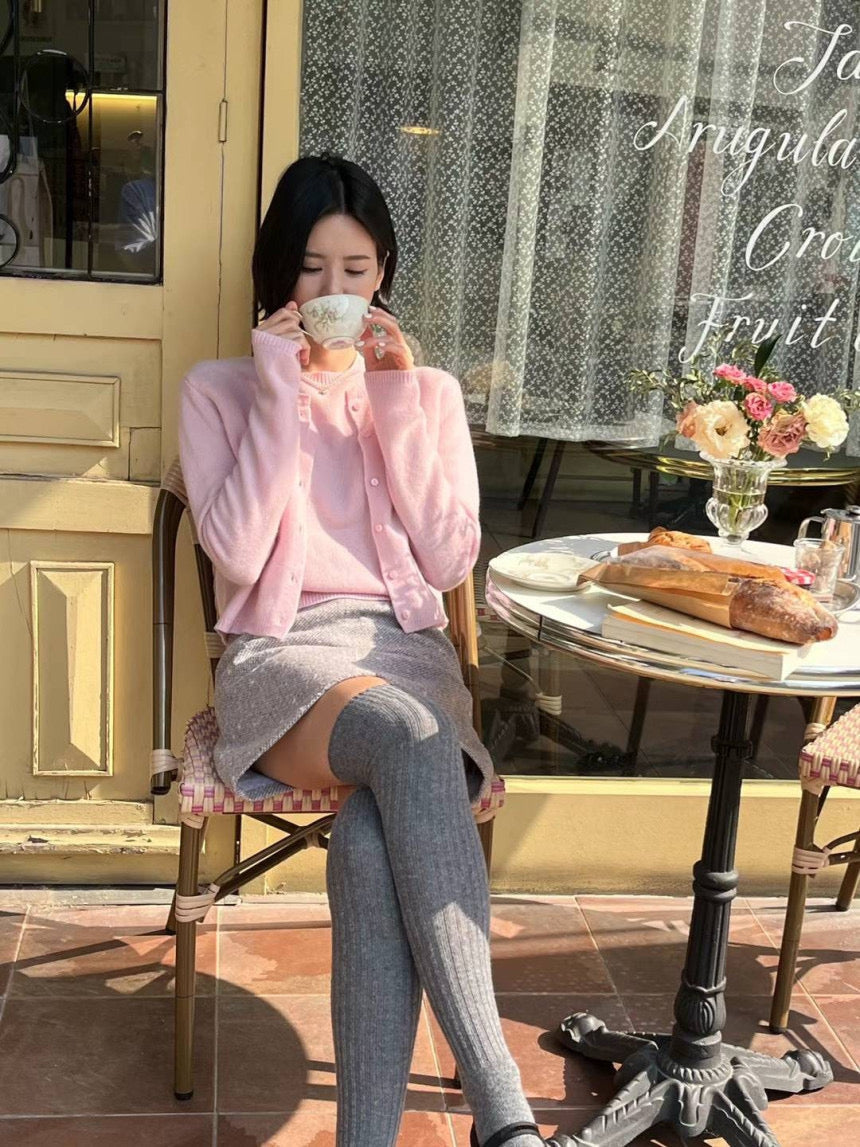 100% Wool Pink Cardigan
