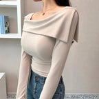 Unbalanced Shoulder Long Sleeve
