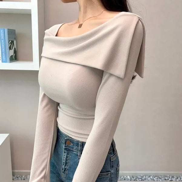 Unbalanced Shoulder Long Sleeve