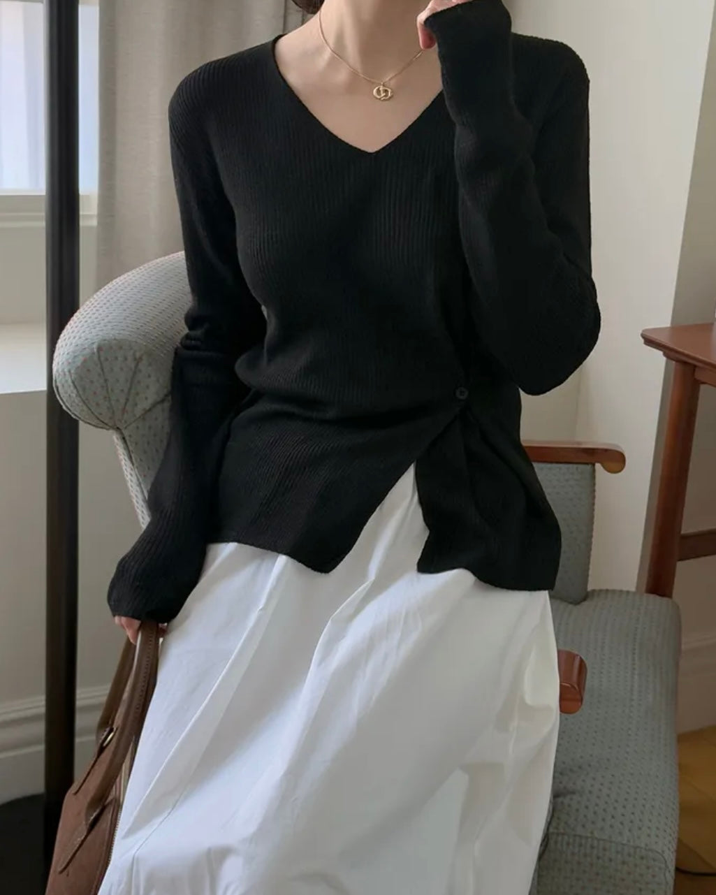 Bamboo Button Knit