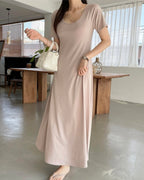 Cool U-Neck Short Sleeve Dress