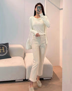 Drape Wool Cardigan Set