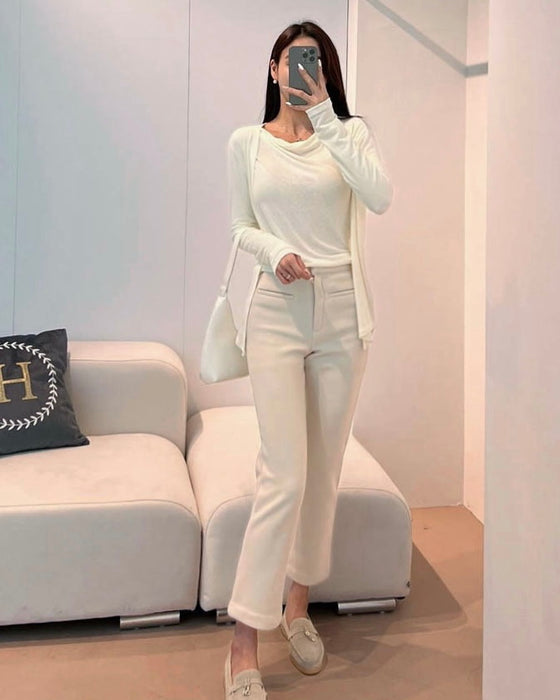 Drape Wool Cardigan Set