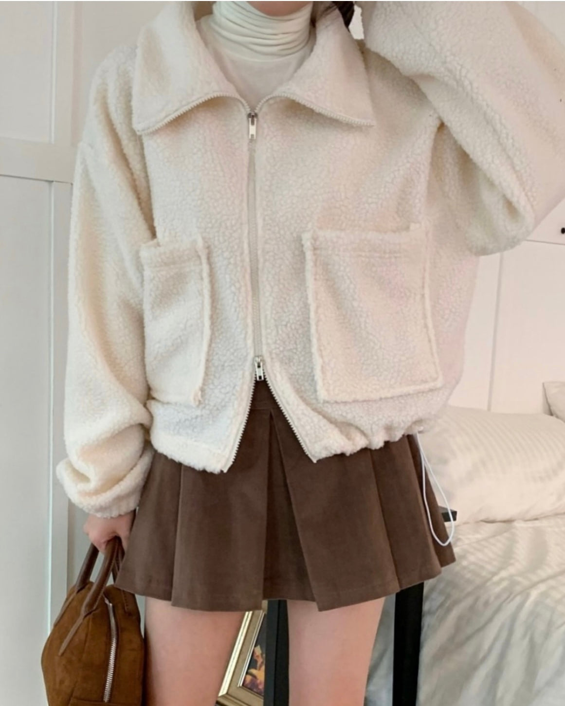 String Boucle Zip-Up