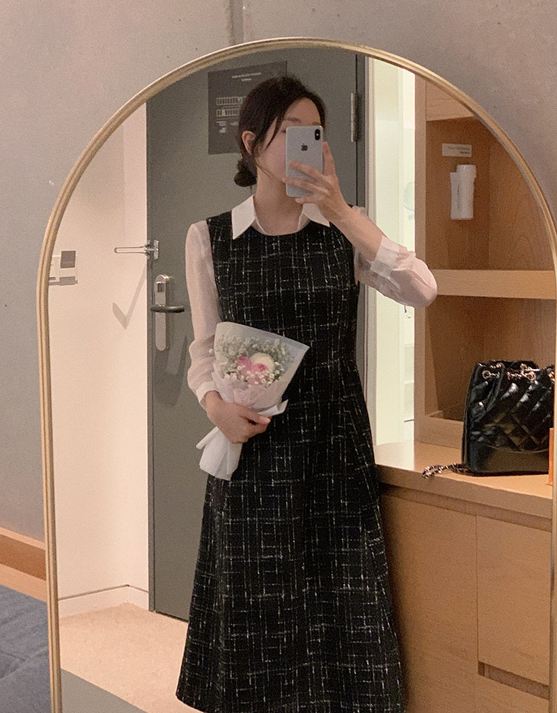 Lia Tweed Flared Dress
