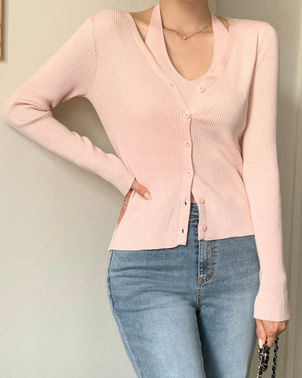 [ Sale Excluded ] Halter Cardigan Set
