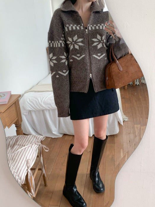 Nordic Knitted Zip-Up