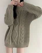 Shoulder Button Cable Knit