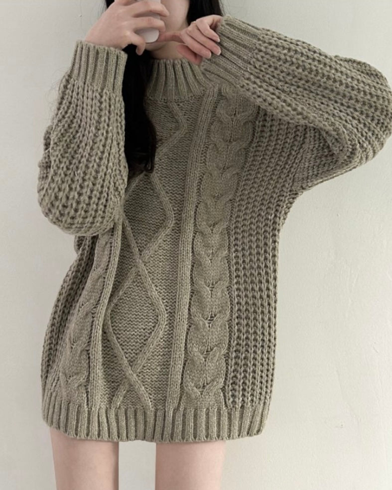 Shoulder Button Cable Knit