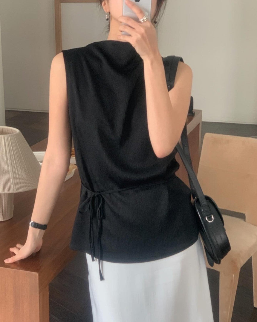 Wrinkle Tencel Sleeveless Blouse
