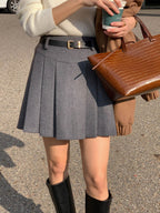 [S,M] Tommy Wool Skirt + Belt