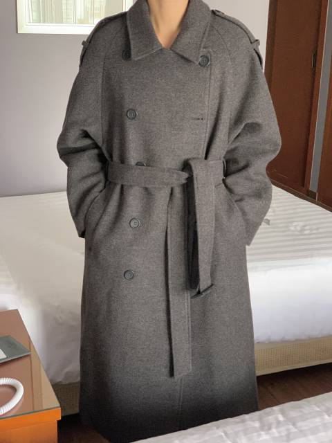 Sage Wool Coat (Quilted Lining)