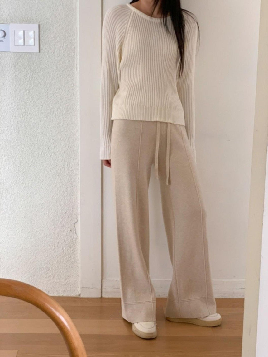 Pintuck Knitted Pants