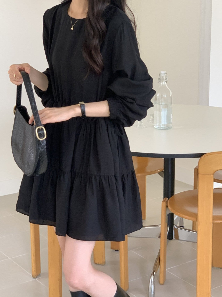 [ Pre-order ] Shirring Cancan Midi Dress