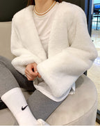 Cropped Eco Fur Jacket