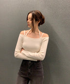 Cathy Ribbed Halter-Neck Knit Top