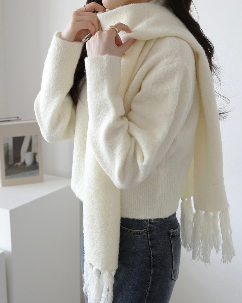 Alpaca Wool Muffler Cardigan Set