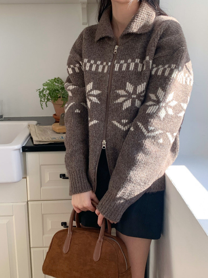 Nordic Knitted Zip-Up