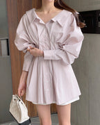 [ Pre-order ] Back Strap Shirt Mini Dress