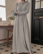 Hoodie Pintuck Long Dress
