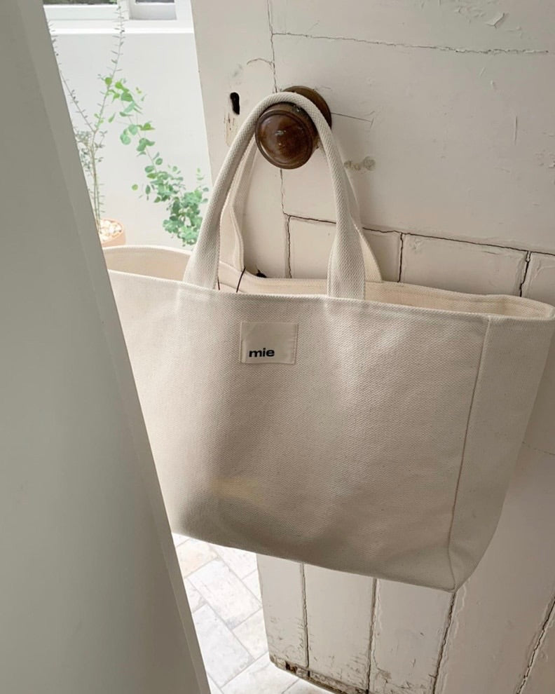 Ecru Canvas Tote Bag