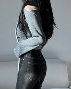 Brushed Shirring Tie Knit