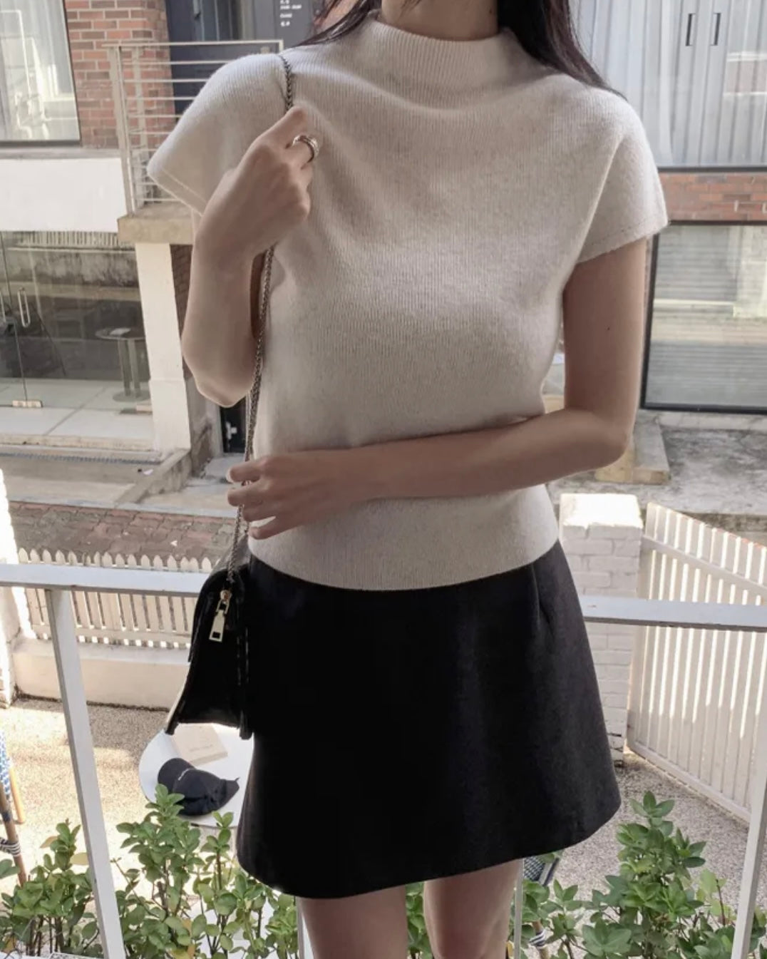 Cashmere Wool Half-Neck Knit