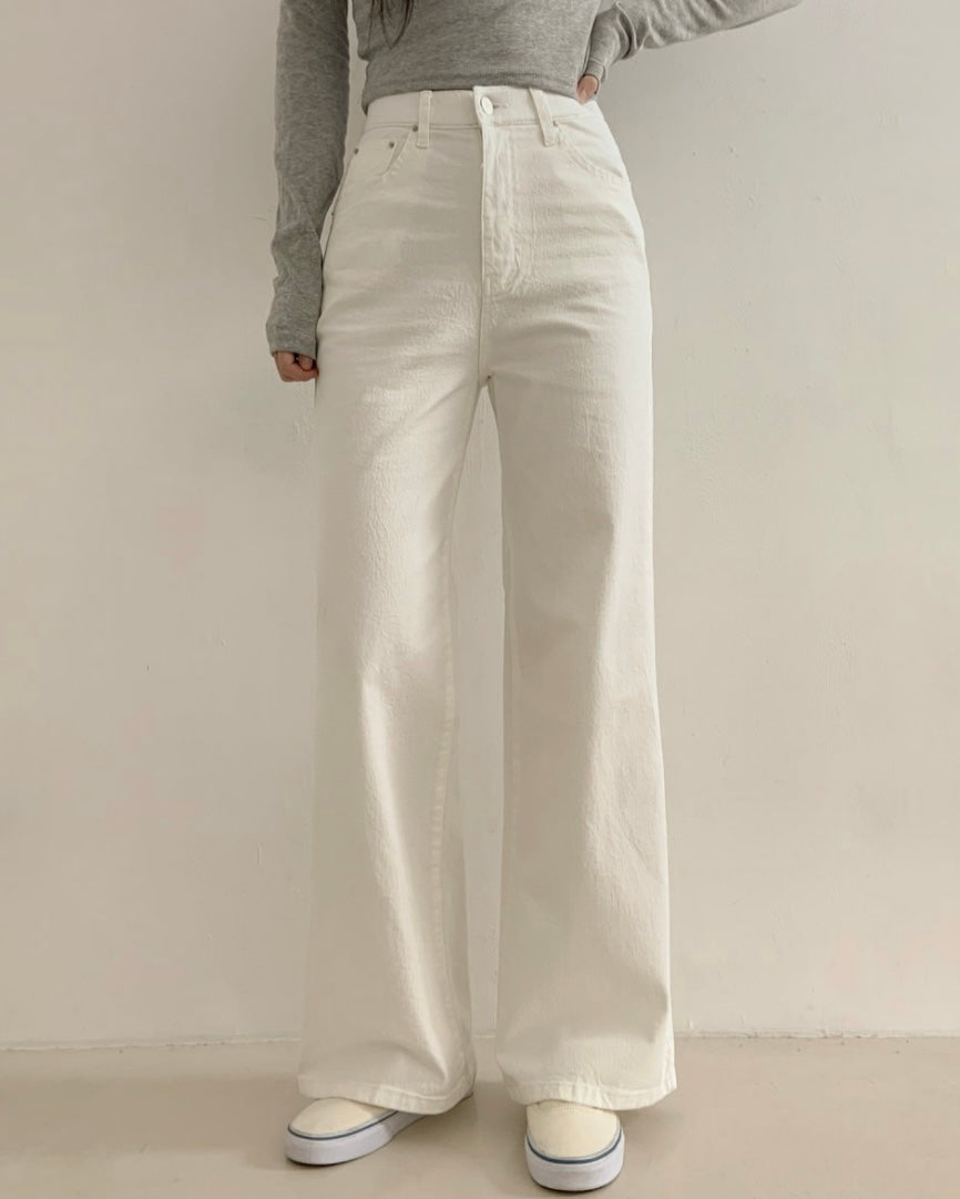 [S,M,L] High-Waist Stretchy Flared Cotton Pants