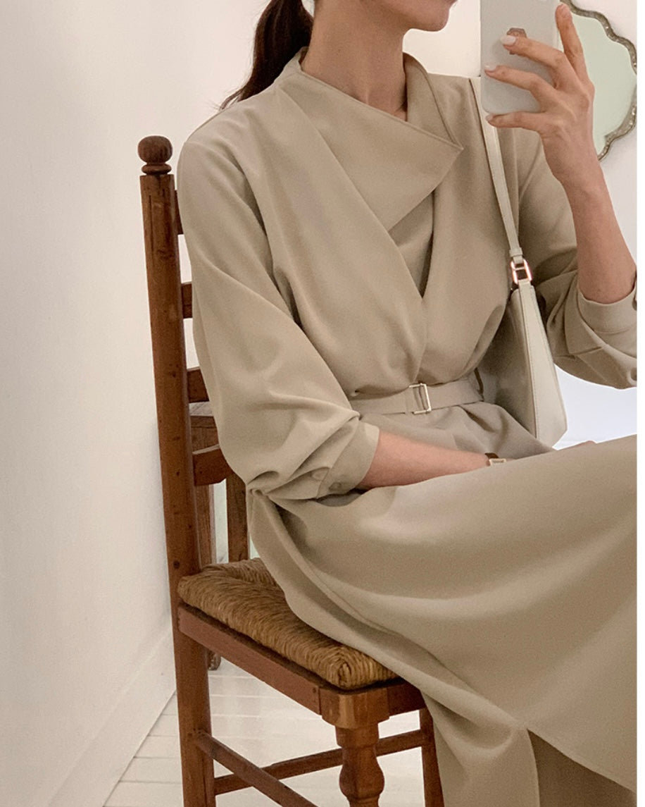 Drape Turtle-Neck Dress