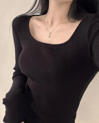 Alina Square-Neck Knit Top