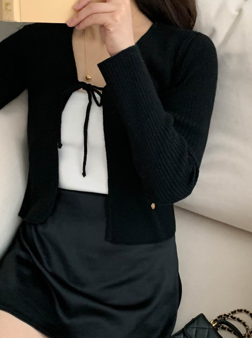 Cashmere Wool Ribbon Cardigan