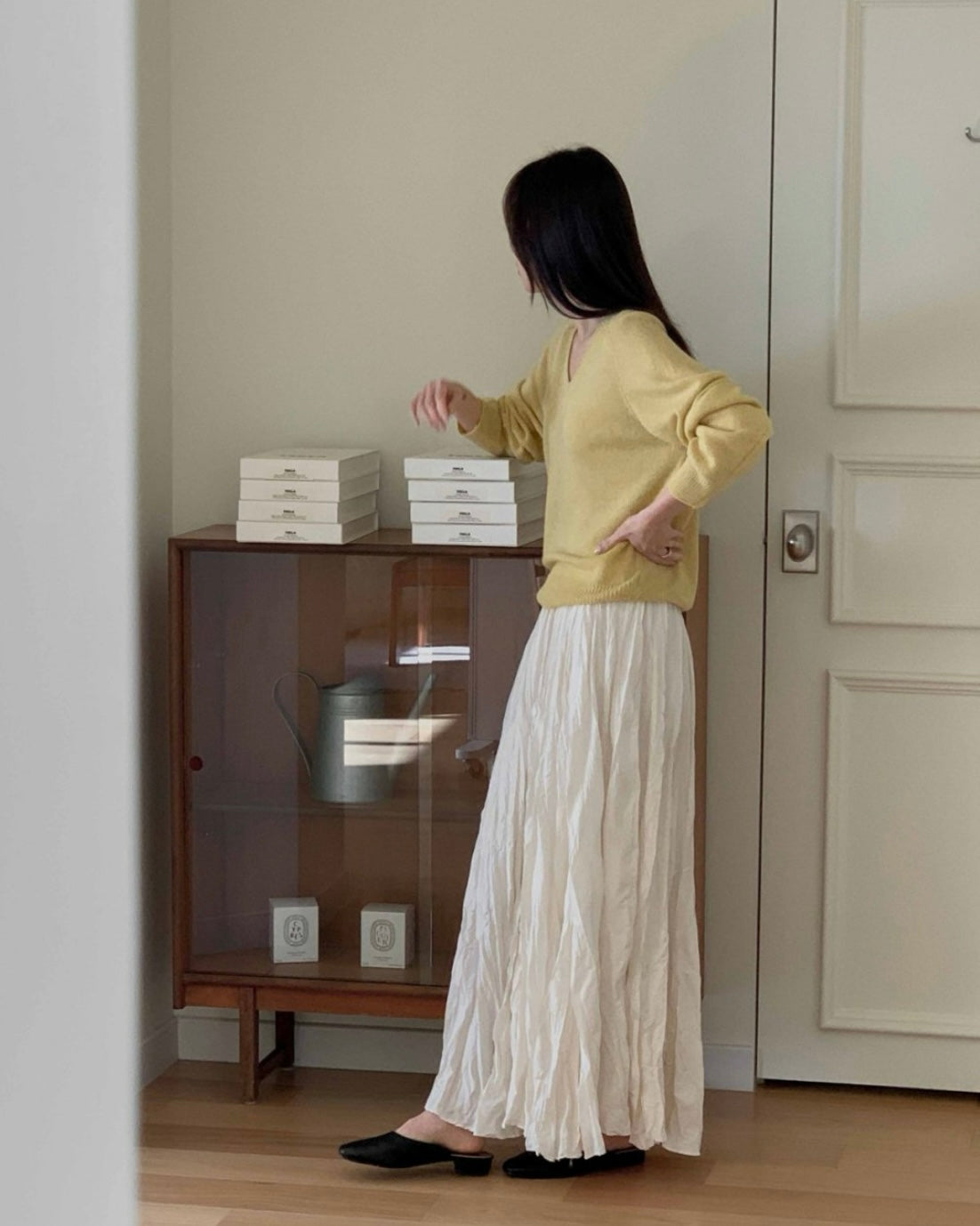 Shy Pleats Maxi Skirt