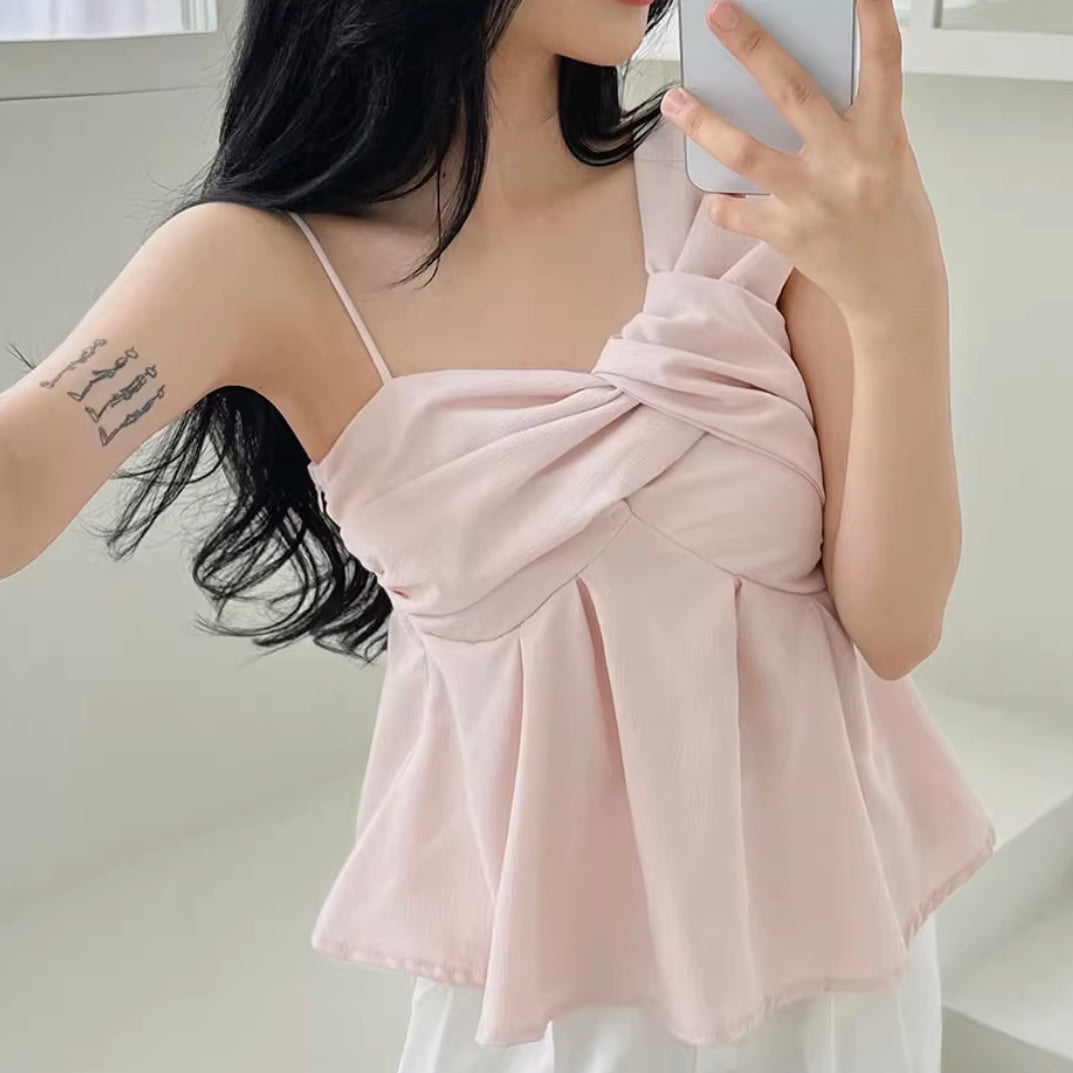 One Shoulder Twist Blouse