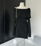 Off-Shoulder Knit Dress