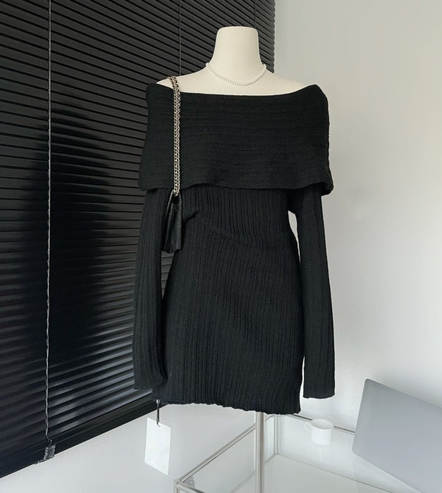 Off-Shoulder Knit Dress
