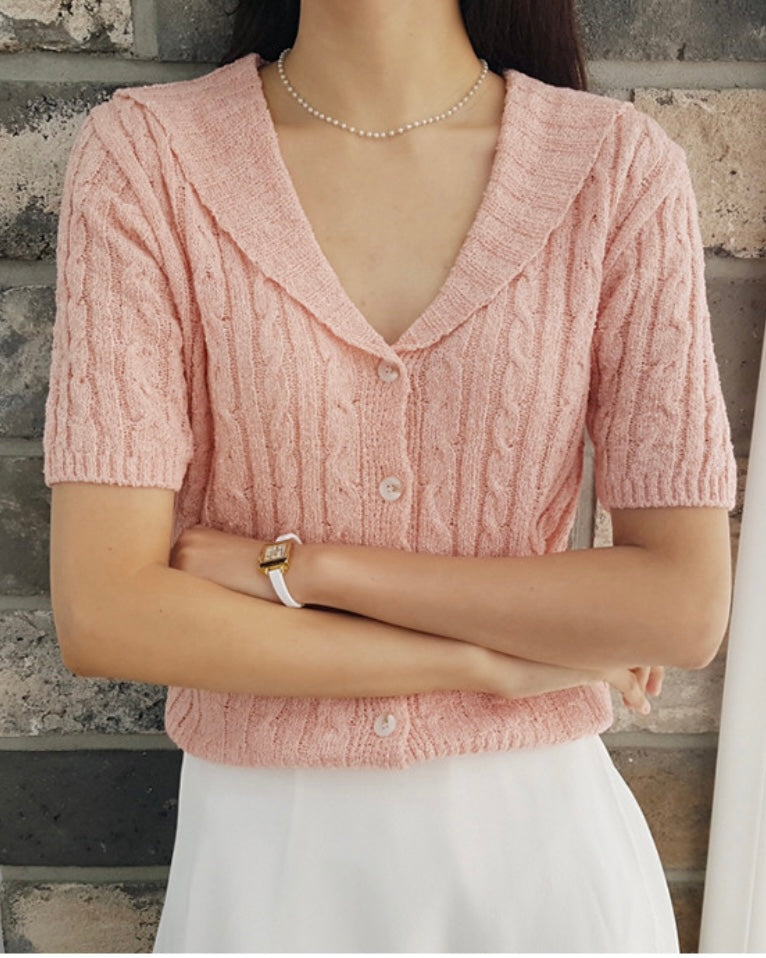 Collar Cable Cardigan