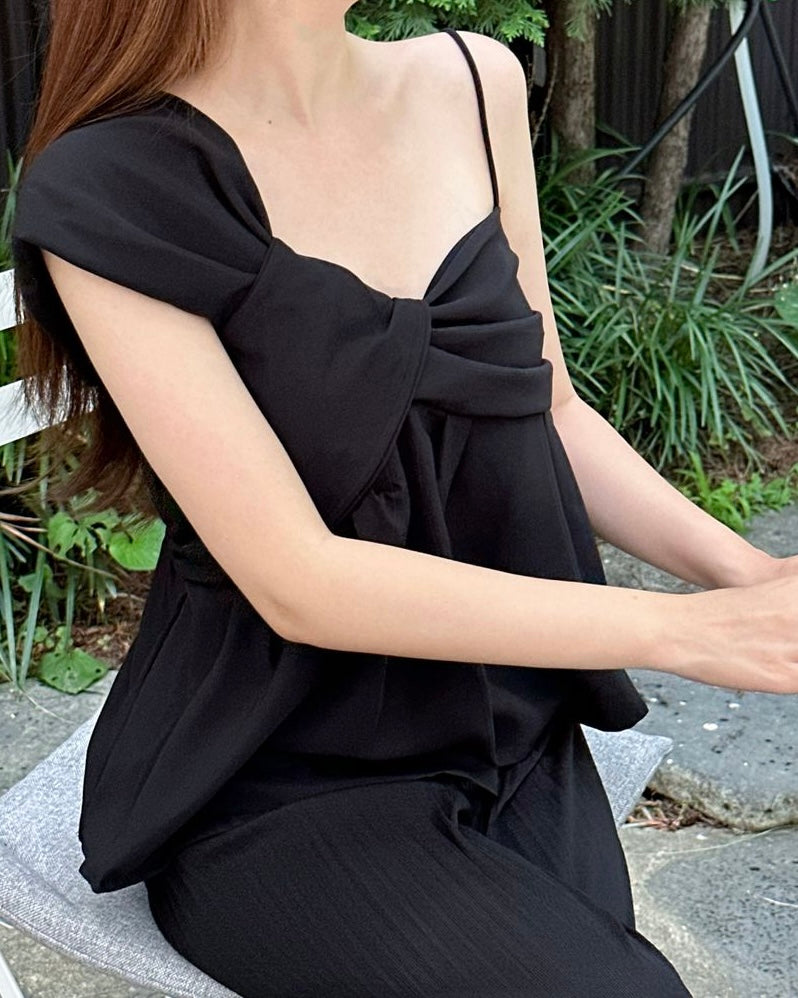 One Shoulder Twist Blouse