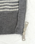 Peach Striped Hoodie Zip-Up