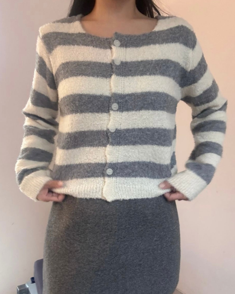 Boucle Striped Cardigan